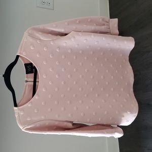 NWT W5 Textures Puff sleeve Polka dot Blouse